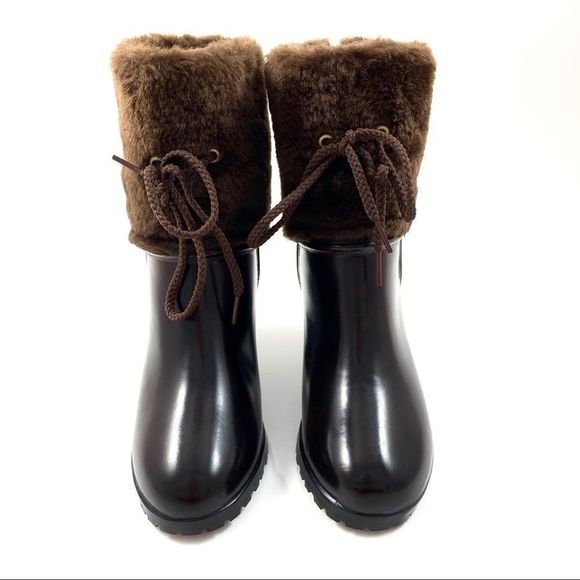 1960’s waterproof rubber boots with faux fur - Picture 1 of 8